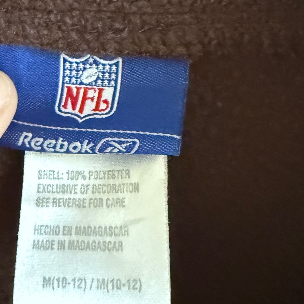 Vintage Reebok NFL Cleveland Browns Fleece Zip Jacket Brown Youth‎ M 10-12 - Picture 5 of 8